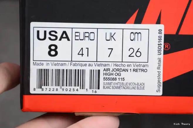 Kick Theory OG Blue Air 555088-115 Jordan Moon Retro 1 High 0614